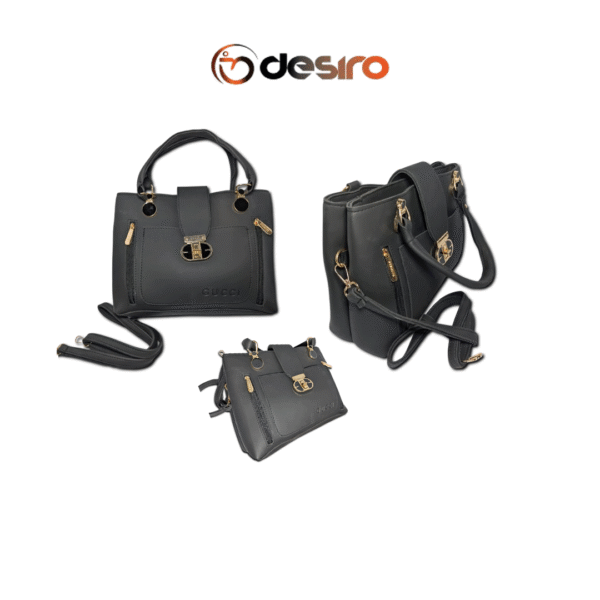 Gucci Black Soft Leather Handbag Crossbody Clutch Ivory Italy Bag G NEW