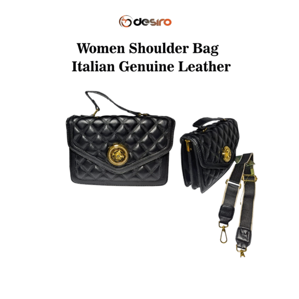 Italian Genuine Leather Satchel Barrel Handbag Crossbody For Women