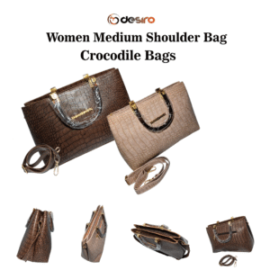 Leather Crocodile Bags for Women Medium Shoulder Bag Women's Evening Handbags